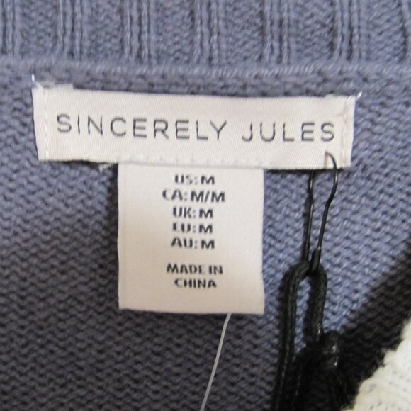 NWT Sincerely Jules Blue 'Weekend' Crew Neck Sweater - Picture 3 of 7
